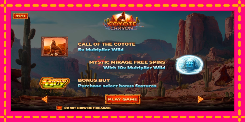 Coyote Canyon - thiết bị chơi game với phần thưởng độc đáo, hình ảnh 1