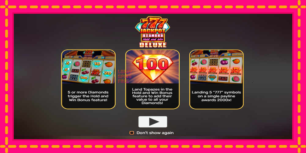 777 Jackpot Diamond Hold and Win Deluxe - thiết bị chơi game với phần thưởng độc đáo, hình ảnh 1