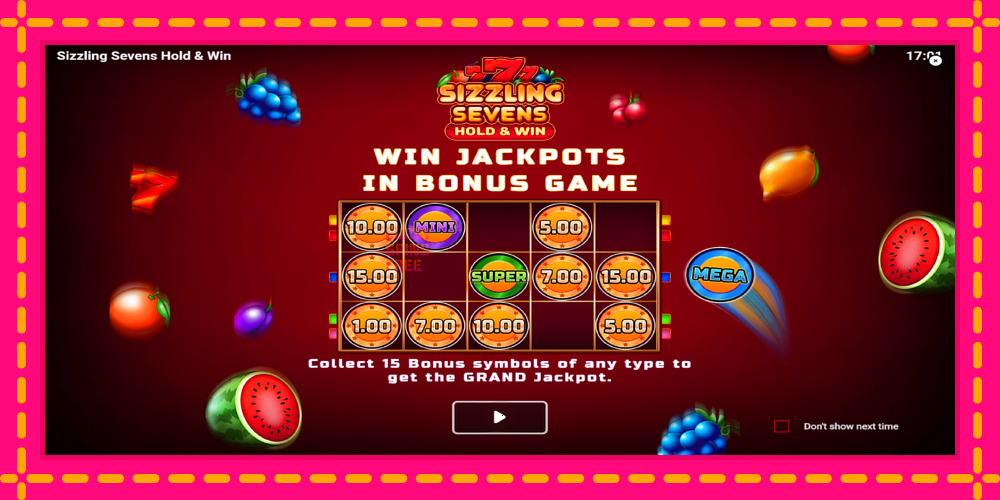 Sizzling Sevens Hold & Win - thiết bị chơi game với phần thưởng độc đáo, hình ảnh 1