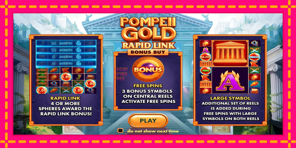 Pompeii Gold Rapid Link Bonus Buy - thiết bị chơi game với phần thưởng độc đáo, hình ảnh 1