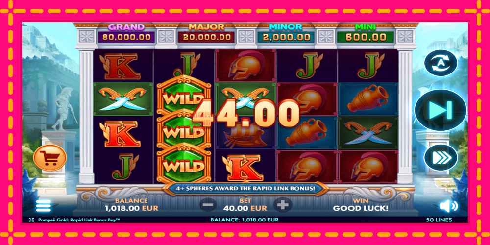 Pompeii Gold Rapid Link Bonus Buy - thiết bị chơi game với phần thưởng độc đáo, hình ảnh 4