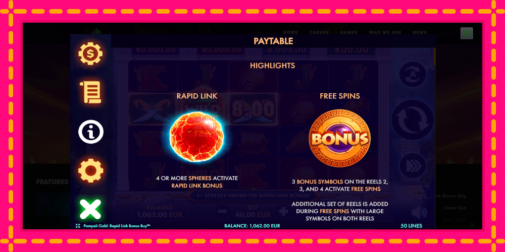 Pompeii Gold Rapid Link Bonus Buy - thiết bị chơi game với phần thưởng độc đáo, hình ảnh 5