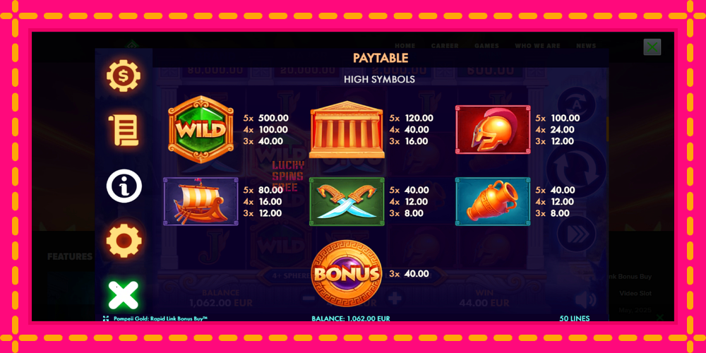 Pompeii Gold Rapid Link Bonus Buy - thiết bị chơi game với phần thưởng độc đáo, hình ảnh 6