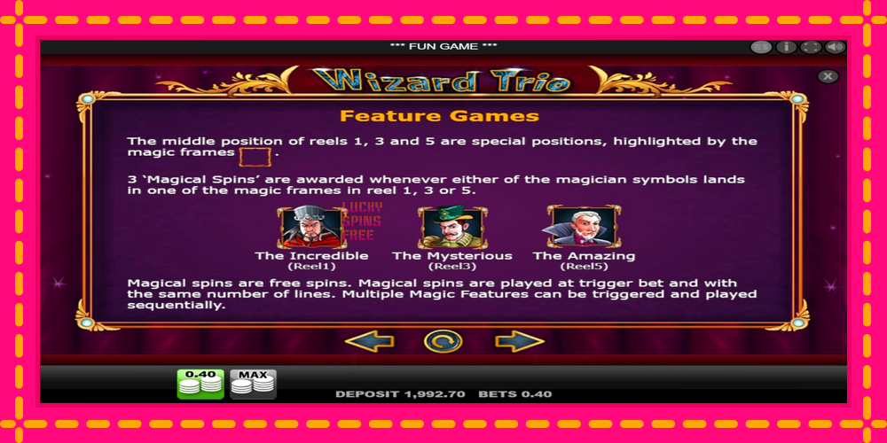 Wizard Trio - thiết bị chơi game với phần thưởng độc đáo, hình ảnh 4