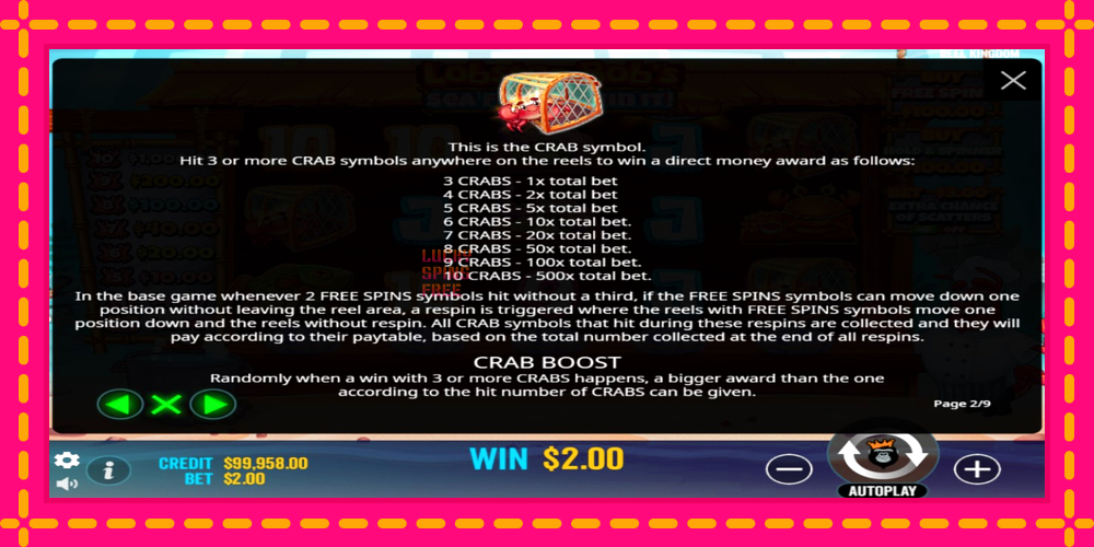 Lobster Bobs Sea Food & Win It - thiết bị chơi game với phần thưởng độc đáo, hình ảnh 5