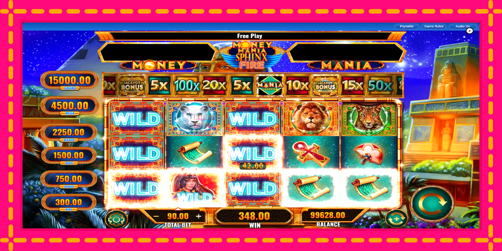 Money Mania Sphinx Fire - thiết bị chơi game với phần thưởng độc đáo, hình ảnh 3