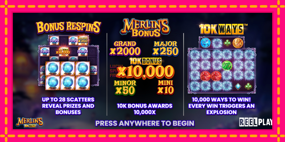 Merlins 10k Ways - thiết bị chơi game với phần thưởng độc đáo, hình ảnh 1