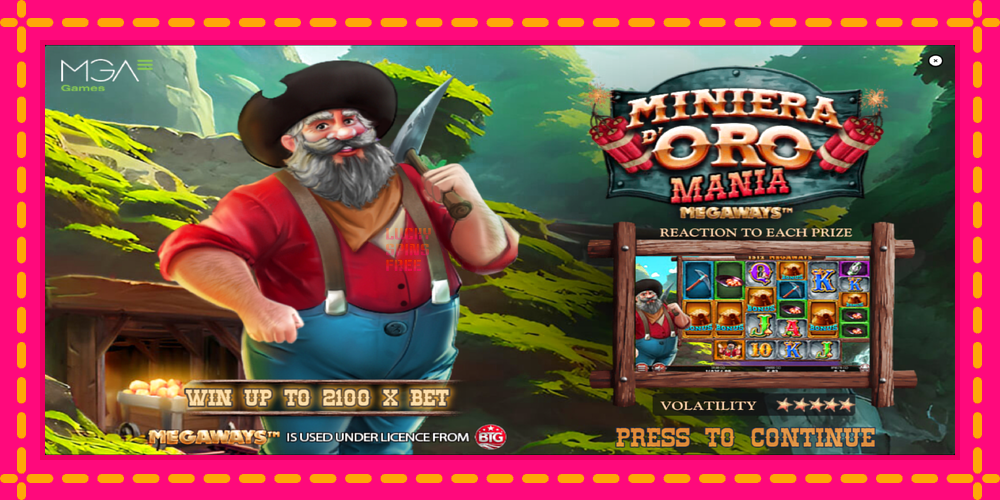 Miniera dOro Mania Megaways - thiết bị chơi game với phần thưởng độc đáo, hình ảnh 1