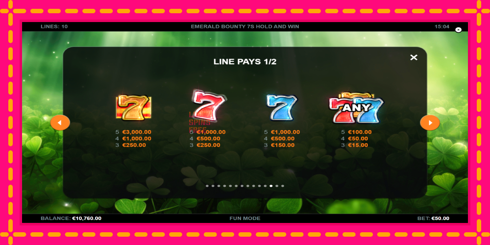 Emerald Bounty 7s Hold and Win - thiết bị chơi game với phần thưởng độc đáo, hình ảnh 5