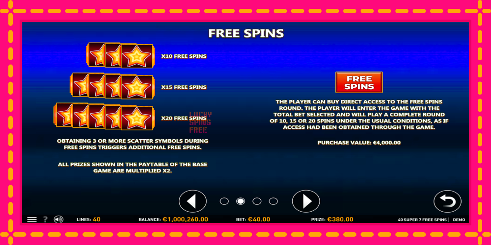 40 Super 7 Free Spins - thiết bị chơi game với phần thưởng độc đáo, hình ảnh 6